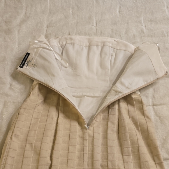 Milly Strapless Dress in Cream and White - Picture 15 of 15